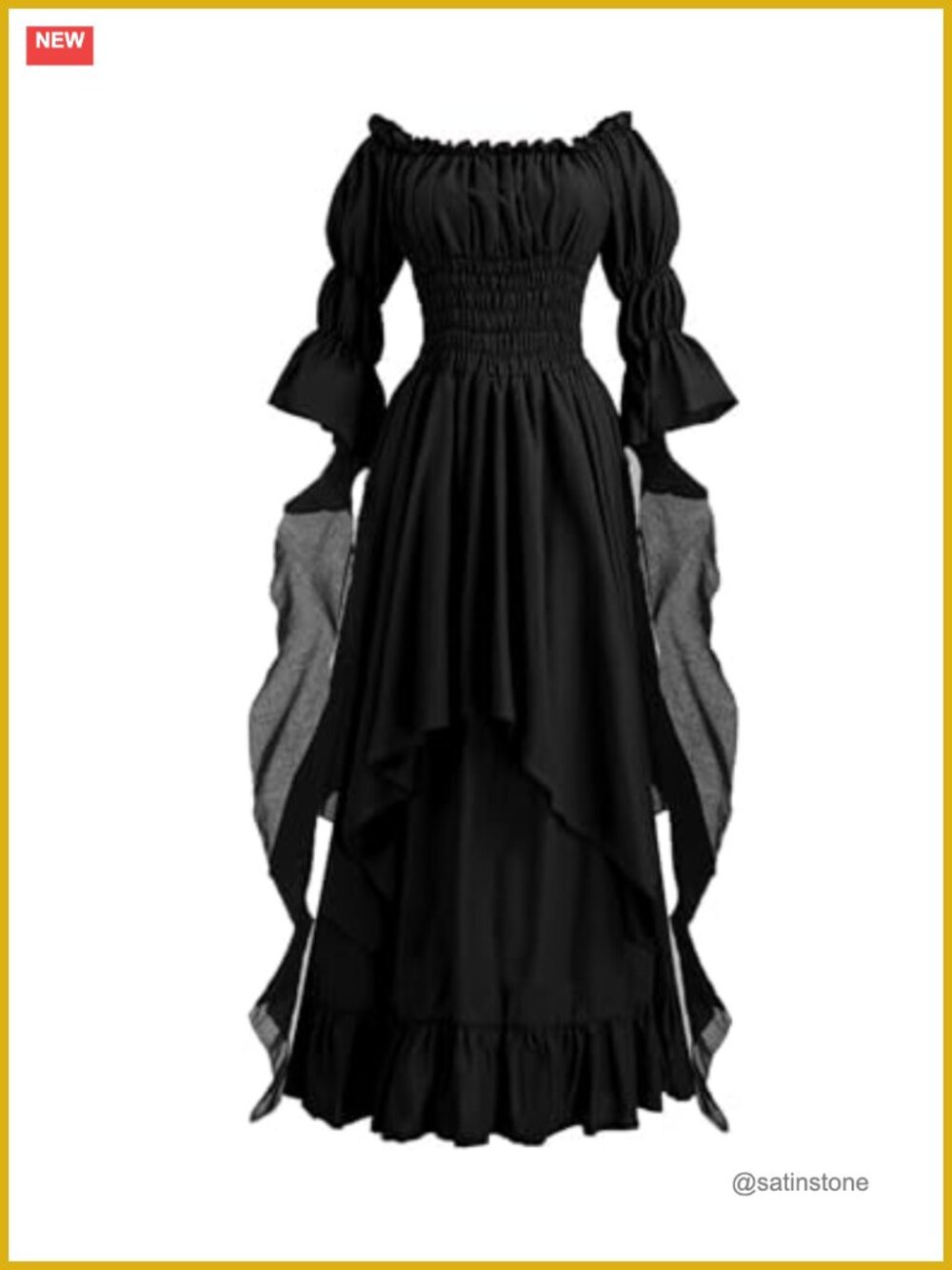 Victorian Renaissance Dress Off Shoulder Witch Costume